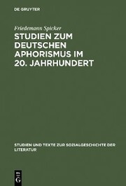 Studien zum deutschen Aphorismus im 20. Jahrhundert - Cover