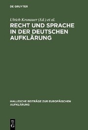 Recht und Sprache in der deutschen Aufklärung - Cover
