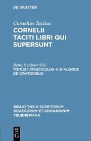 Dialogus de oratoribus - Cover