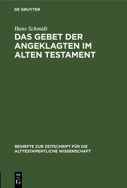 Das Gebet der Angeklagten im Alten Testament - Cover