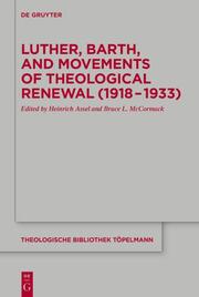 Luther, Barth, and Movements of Theological Renewal (1918-1933) - Cover