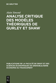 Analyse critique des modèles théoriques de Gurley et Shaw - Cover