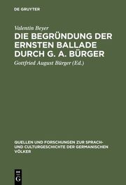 Die Begründung der ernsten Ballade durch G.A.Bürger - Cover