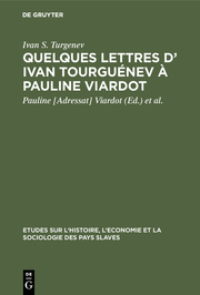 Quelques lettres d' Ivan Tourguénev à Pauline Viardot - Cover