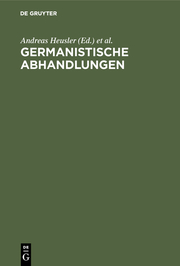 Germanistische Abhandlungen - Cover