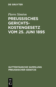 Preussisches Gerichtskostengesetz vom 25.Juni 1895