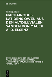 Machairodus latidens Owen aus dem altdiluvialen Sanden von Mauer a.d.Elsenz - Cover