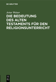 Die Bedeutung des Alten Testaments für den Religionsunterricht - Cover