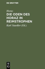 Die Oden des Horaz in Reimstrophen - Cover