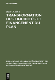 Transformation des liquidités et financement du plan.Contribution a l'analyse de l'expérience Française - Cover