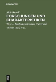 Forschungen und Charakteristiken von Alois Brandl - Cover