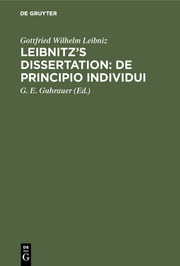 Leibnitz's Dissertation de principio individui - Cover