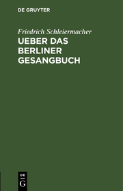 Ueber das Berliner Gesangbuch - Cover