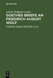 Goethes Briefe an Friedrich August Wolf - Cover