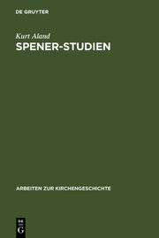Spener-Studien - Cover