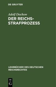 Der Reichs-Strafprozeß - Cover