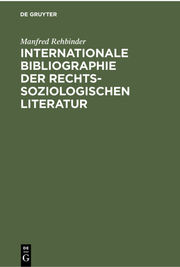 Internationale Bibliographie der rechtssoziologischen Literatur - Cover