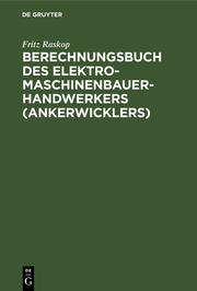 Berechnungsbuch des Elektromaschinenbauer-Handwerkers (Ankerwicklers) - Cover