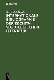 Internationale Bibliographie der rechtssoziologischen Literatur - Cover