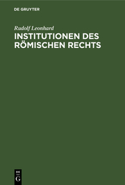 Institutionen des Römischen Rechts - Cover
