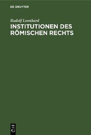 Institutionen des Römischen Rechts - Cover
