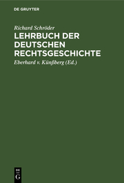 Lehrbuch der deutschen Rechtsgeschichte - Cover