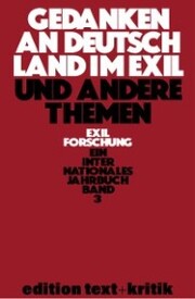 Gedanken an Deutschland im Exil und andere Themen - Cover