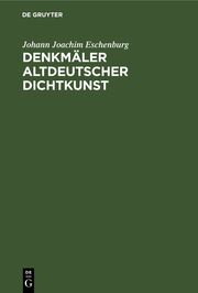 Denkmäler Altdeutscher Dichtkunst - Cover