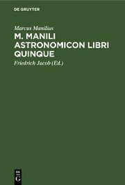 M. Manili Astronomicon libri quinque - Cover