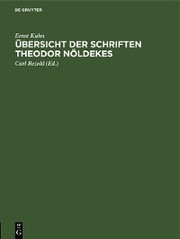 Übersicht der Schriften Theodor Nöldekes - Cover