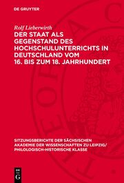 Der Staat als Gegenstand des Hochschulunterrichts in Deutschland vom 16. bis zum 18. Jahrhundert - Cover