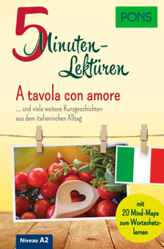 PONS 5-Minuten-Lektüre Italienisch A2 - A tavola con amore - Cover