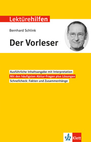 Klett Lektürehilfen Bernhard Schlink 'Der Vorleser'