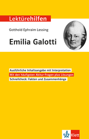 Klett Lektürehilfen Gotthold Ephraim Lessing 'Emilia Galotti'