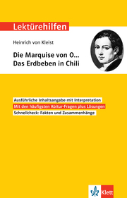 Klett Lektürehilfen Heinrich von Kleist, Die Marquise von O Das Erdbeben in Chili - Cover