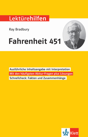 Klett Lektürehilfen Ray Bradbury, Fahrenheit 451 - Cover