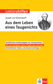Klett Lektürehilfen Joseph von Eichendorff, Aus dem Leben eines Taugenichts - Cover