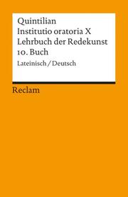 Institutio oratoria X/Lehrbuch der Redekunst, 10. Buch - Cover