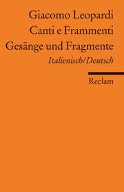 Canti e Frammenti/Gesänge und Fragmente - Cover
