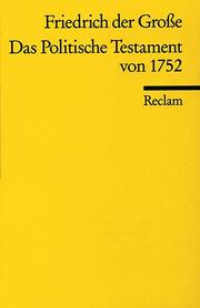 Das Politische Testament von 1752 - Cover