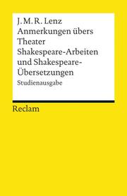 Anmerkungen übers Theater/Shakespeare-Arbeiten und Shakespeare-Übersetzungen - Cover