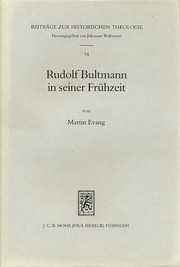 Rudolf Bultmann in seiner Frühzeit - Cover