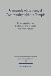 Gemeinde ohne Tempel /Community without Temple - Cover