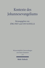 Kontexte des Johannesevangeliums - Cover