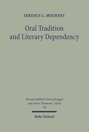 Oral Tradition and Literary Dependency - Cover