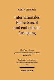 Internationales Einheitsrecht und einheitliche Auslegung - Cover