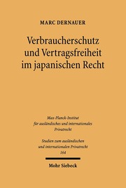 Verbraucherschutz und Vertragsfreiheit im japanischen Recht - Cover