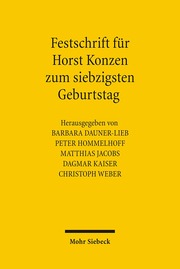 Festschrift für Horst Konzen zum siebzigsten Geburtstag - Cover