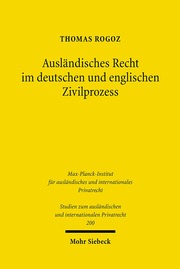Ausländisches Recht im deutschen und englischen Zivilprozess - Cover
