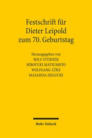 Festschrift für Dieter Leipold zum 70. Geburtstag - Cover